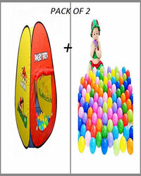 Pack Of 2 - Angry Birds Tent House - Multicolor + Soft Plastic Balls 50 Pcs Set - Multicolour