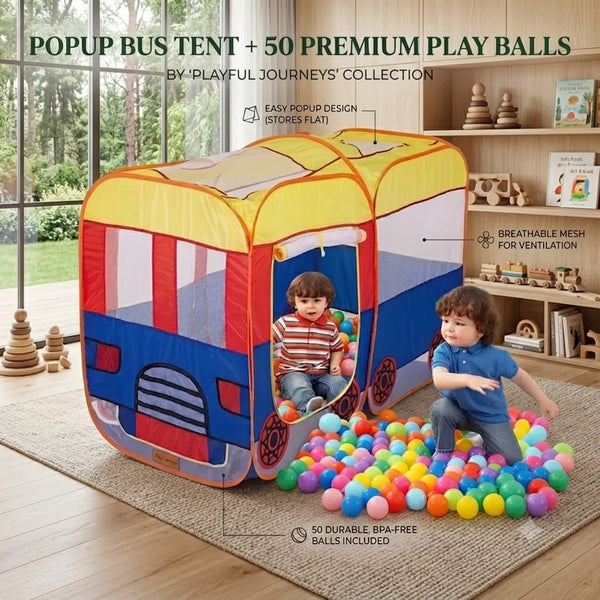 Pack Of 2 - Pop up House Tent + 50 Soft Plastic Balls