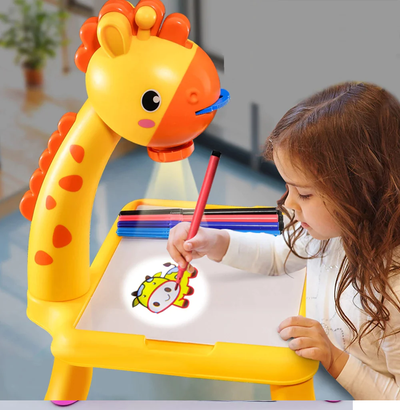 Children Projection Drawing Board LED Projector Drawing Table Toys Kids Projector Painting Board Desk Projection Painting Toy Graffiti Early Education Writing Board Household Erasable Toys