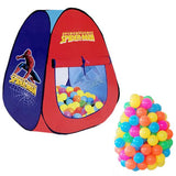 Pack Of 2 - Spiderman Tent House - Multicolour + Soft Plastic Balls 50 PCs