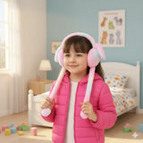 Winter Plush Bunny Earmuffs with Moving Ears for Kids (Random Color)