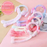 Winter Plush Bunny Earmuffs with Moving Ears for Kids (Random Color)