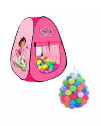 Pack Of 2 - Dora Tent House - Multicolour + Soft Plastic Balls 50 PCs