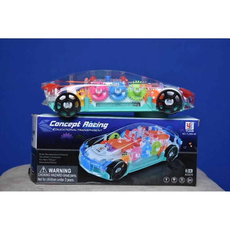 Transparent Turbo Racer – 3D Light-Up Educational Race Car