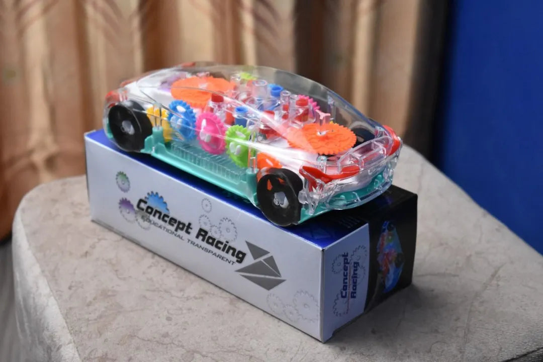 Transparent Turbo Racer – 3D Light-Up Educational Race Car – KIDSOM