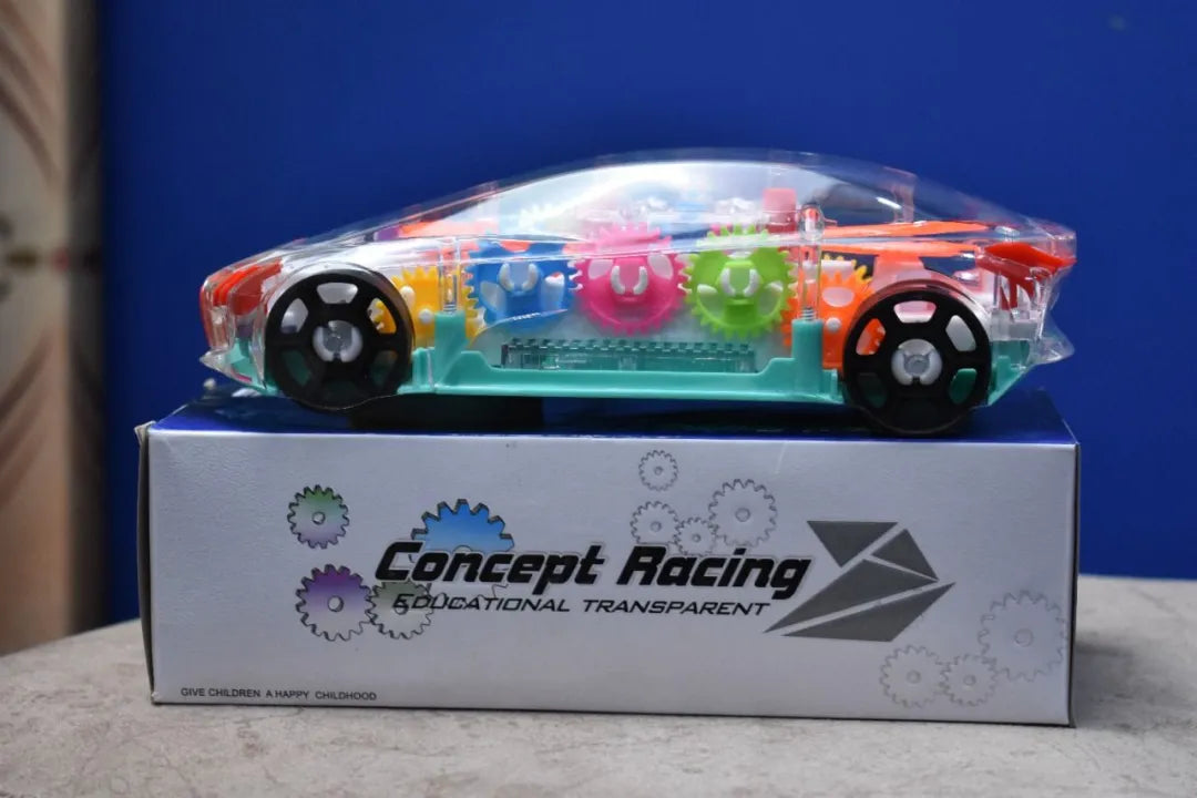 Transparent Turbo Racer – 3D Light-Up Educational Race Car – KIDSOM