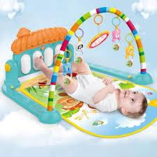 Huanger 3 in 1 Newborn Baby Play Gym, Toddler Activity Play Mat, Baby Piano Fitness Rack Matt for Infants