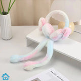 Winter Plush Bunny Earmuffs with Moving Ears for Kids (Random Color)