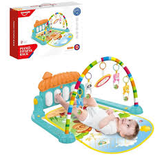 Huanger 3 in 1 Newborn Baby Play Gym, Toddler Activity Play Mat, Baby Piano Fitness Rack Matt for Infants
