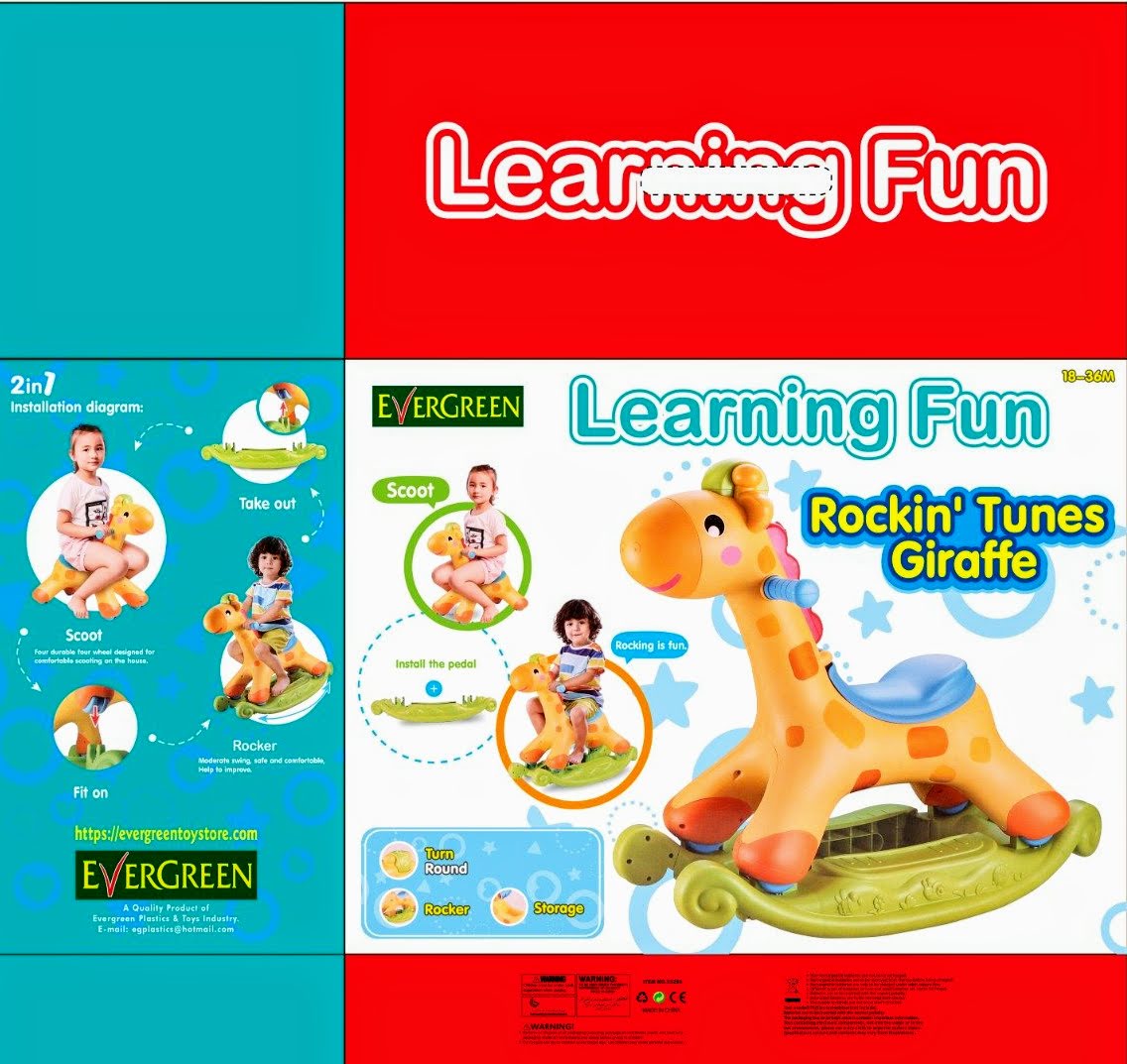 Evergreen Rocking Ride on Giraffe Horse Animal – KIDSOM