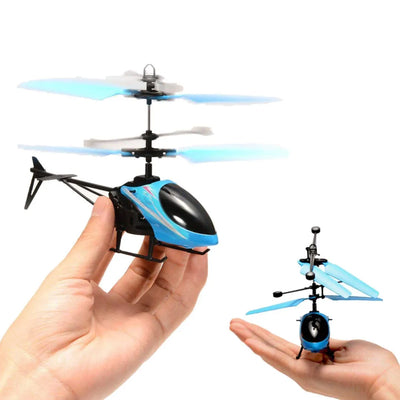 SkyRider 2-in-1 RC Helicopter – Hand Sensor Charging & 3D Light Show