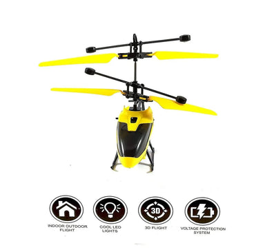 SkyRider 2-in-1 RC Helicopter – Hand Sensor Charging & 3D Light Show